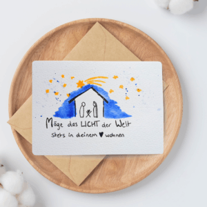 Postkarte "Licht der Welt" (handgemalt)